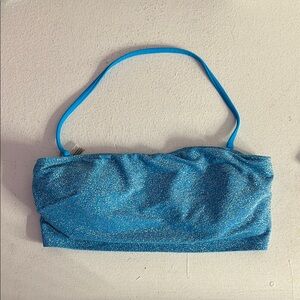 PINK Victoria's Secret Blue Glitter Tube Top